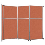 VERSARE Operable Wall Folding Room Divider 11'9" x 10'3/4" Papaya Fabric 1070242-1